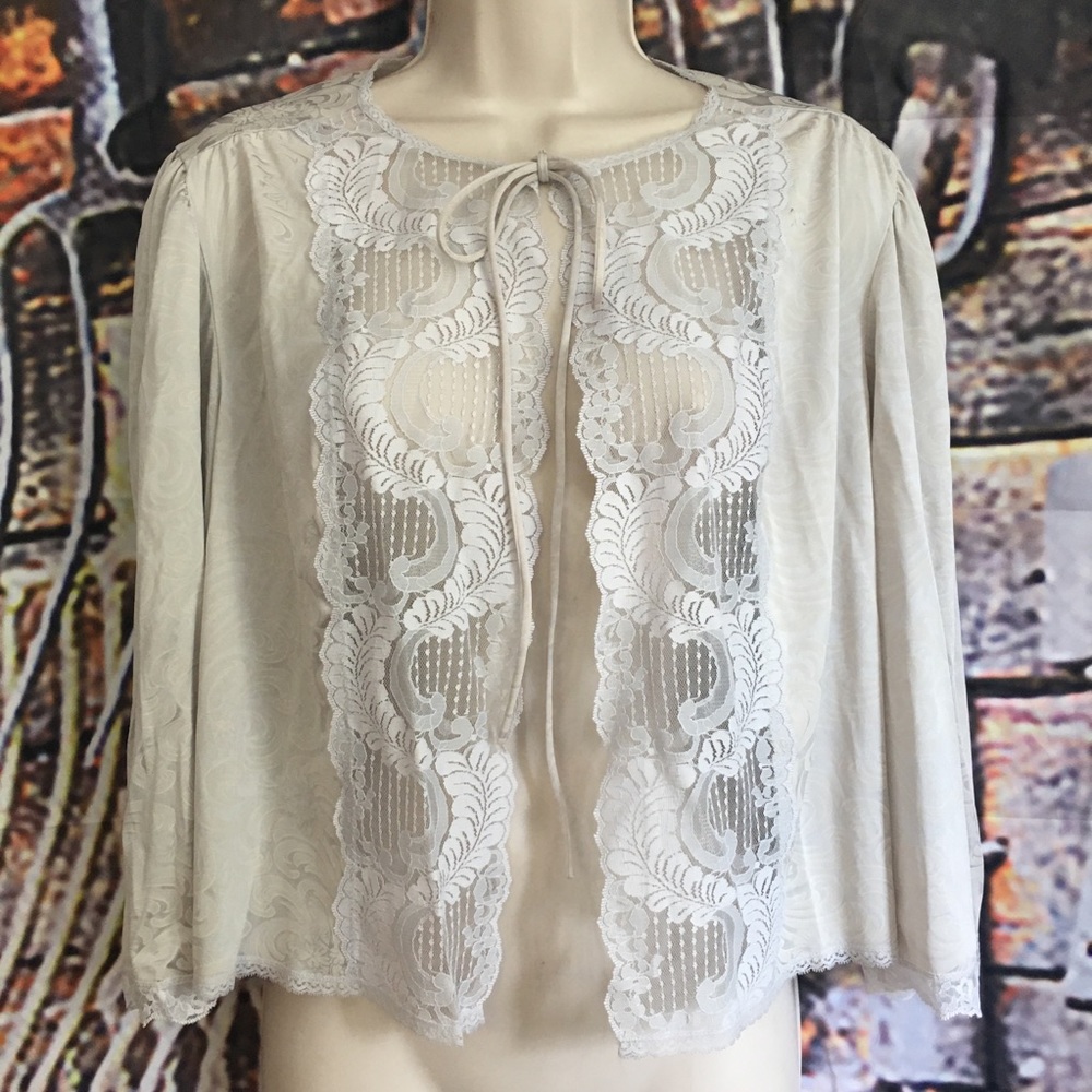 Vintage gray lingerie top, m